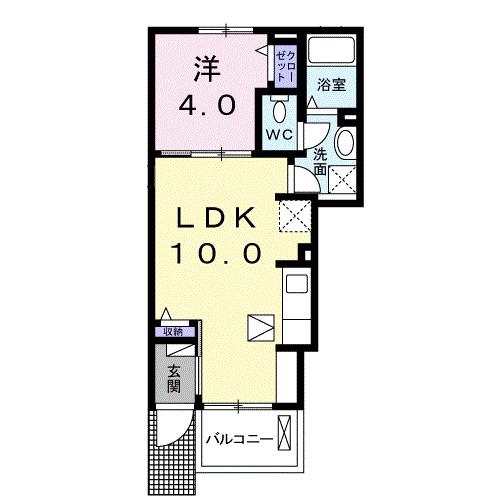 ヴィオラ カーサ(1LDK/1階)の間取り写真