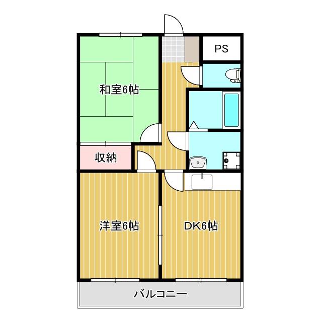 アージュ(2DK/1階)の間取り写真