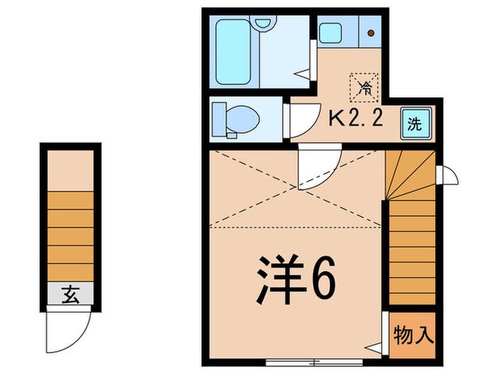 リベルタ戸越(1K/2階)の間取り写真