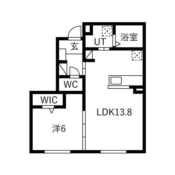 プリミエール昭和区山脇町(1LDK/1階)の間取り写真