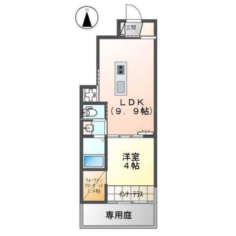 ソラーレ(1LDK/1階)の間取り写真