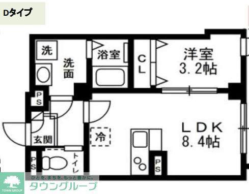 ディアコートあざみ野(1LDK/1階)の間取り写真