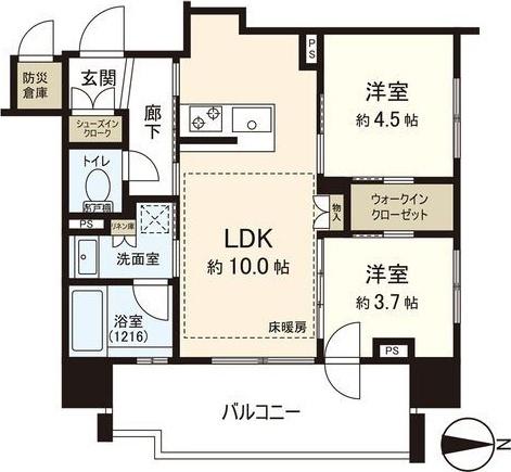 クリオ札幌グランクラス(2LDK/3階)の間取り写真