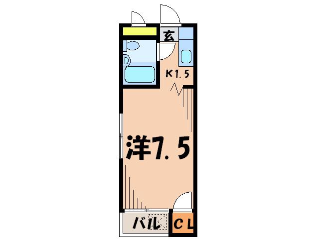 フレンズハイツ(1K/1階)の間取り写真