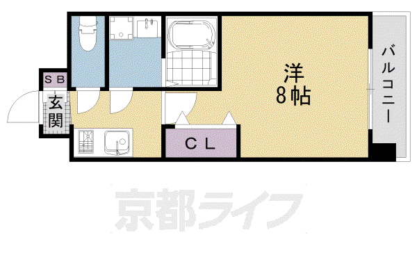 エステムコート京都西大路(1K/6階)の間取り写真
