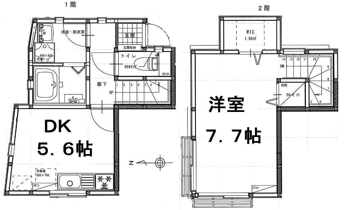マルハウス(1DK/1階)の間取り写真