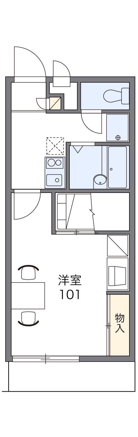 レオパレスグランパルティータI(1K/1階)の間取り写真