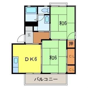 セピアコート弐 910354(2DK/1階)の間取り写真