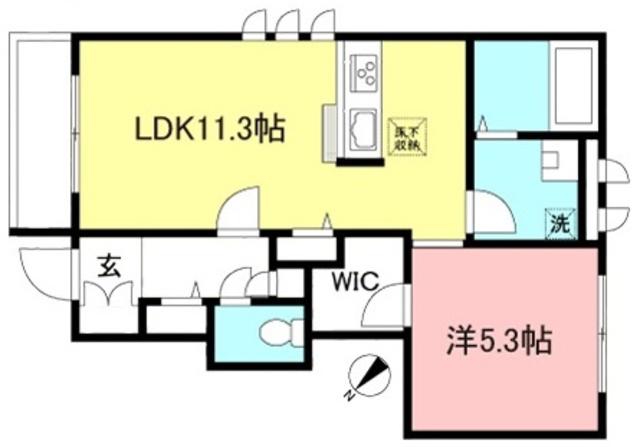 LEO GRANDE(1LDK/1階)の間取り写真