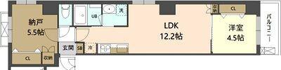 GRAND-MERE横浜大口(1SLDK/2階)の間取り写真