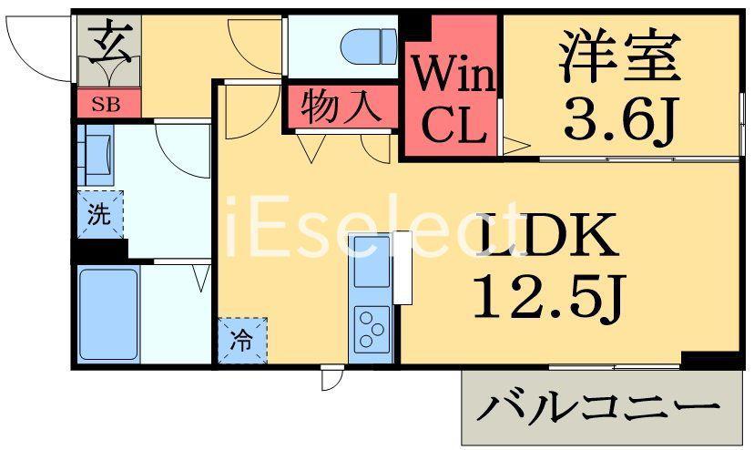 TORISIA YH(1LDK/1階)の間取り写真