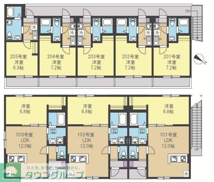STELLA杉田(1LDK/1階)の間取り写真