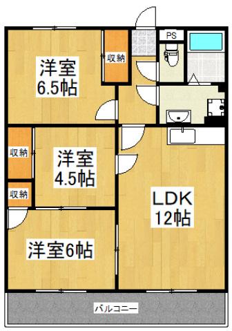 クリアビューパレス(3LDK/3階)の間取り写真