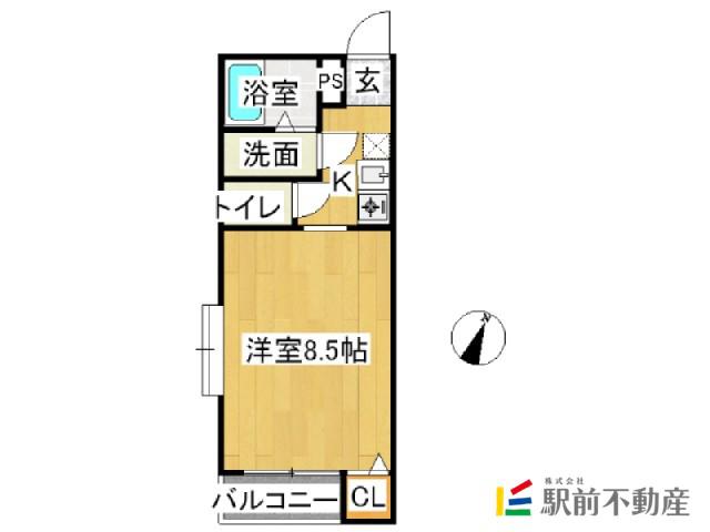 リブレア大和町(1K/1階)の間取り写真