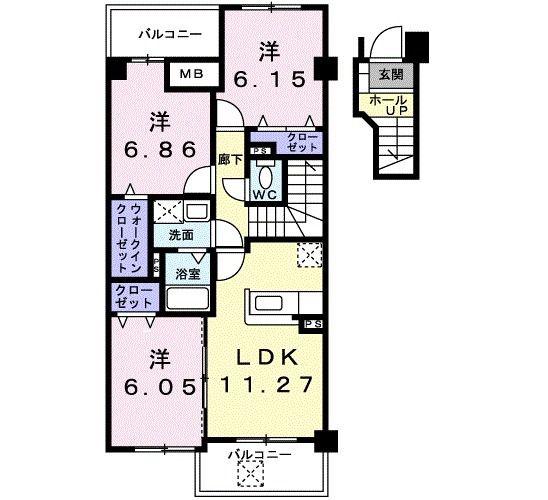 サニ-・フィールド(3LDK/2階)の間取り写真