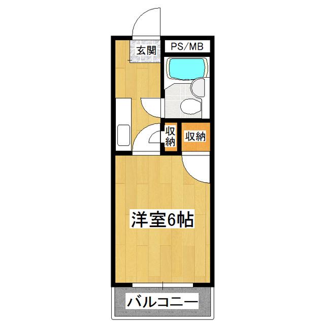 菅谷ビル(1K/2階)の間取り写真