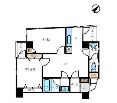 日興ロイヤルパレス西麻布(2LDK/3階)の間取り写真