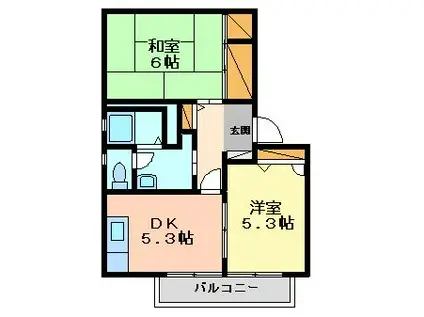 フォーレスセガミ A(2K/1階)の間取り写真