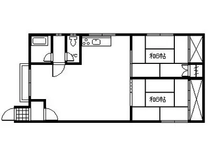 3-21上下二戸(2LDK/2階)の間取り写真