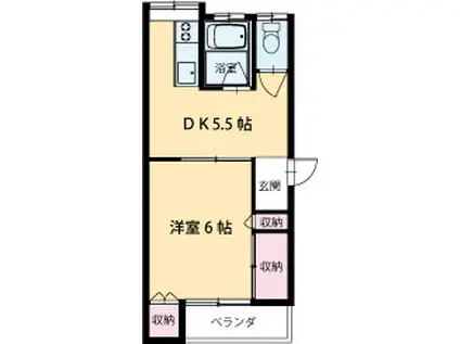 シャトレー(1K/1階)の間取り写真