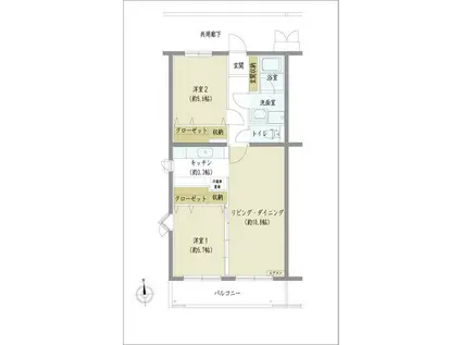 SOLAIRED M (2LDK/2階)の間取り写真