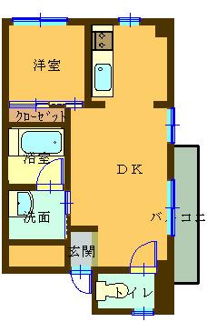 ラフィーネ門司港(1LDK/9階)の間取り写真