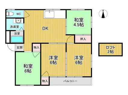 フォーライフ見和・能(4LDK/2階)の間取り写真