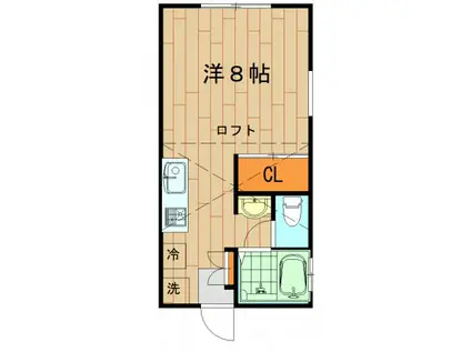 M-ROOF(1K/2階)の間取り写真