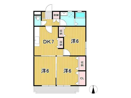 コーポ三協I(3DK/3階)の間取り写真