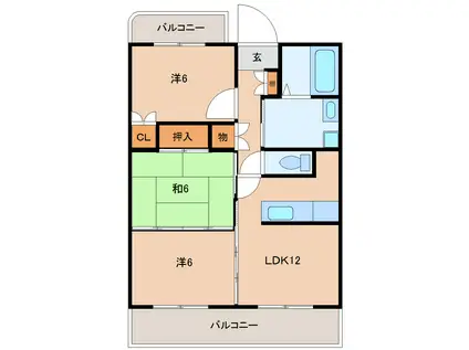 シークシャルム(3LDK/3階)の間取り写真