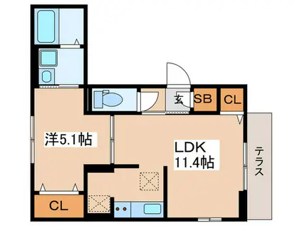ラリュール江戸川I(1LDK/2階)の間取り写真