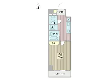 プロシード仙台 小鶴新田(1K/8階)の間取り写真