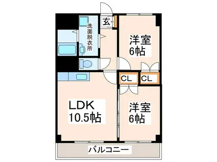 上村ハイツIII(2LDK/1階)の間取り写真