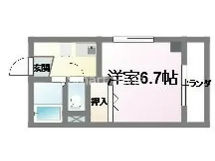 フレール奥須磨(ワンルーム/1階)の間取り写真