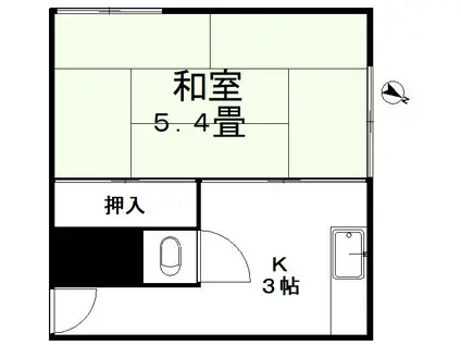 日の出荘(1K/2階)の間取り写真