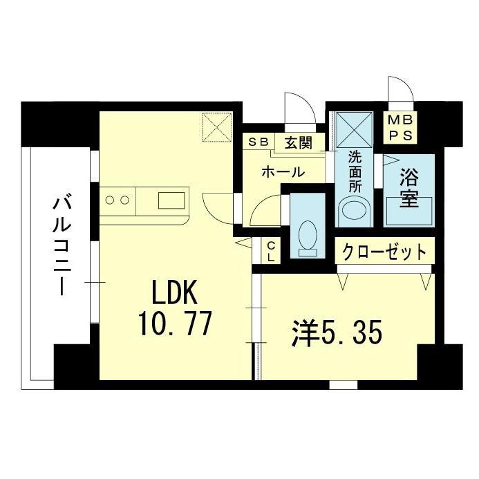ロマージュ上通並木坂(1LDK/9階)の間取り写真