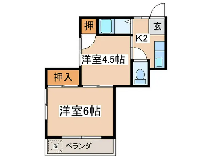 ハイツ愛花夢 2階階 間取り