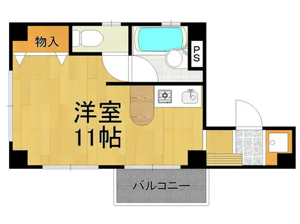 キャビネ松籟荘(ワンルーム/3階)の間取り写真