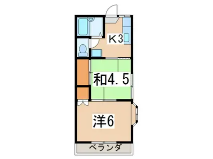 カトルセゾンII(2K/2階)の間取り写真
