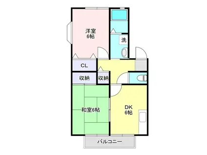 ニューキャピタル壱番館(2DK/1階)の間取り写真