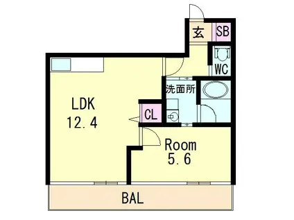 クィーンパレス(2LDK/1階)の間取り写真