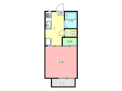 きたはらコーポA棟(1K/1階)の間取り写真