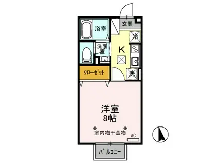 エクセレントタウン・村井 B(1K/1階)の間取り写真