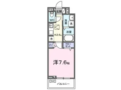 エルピーノ(1K/2階)の間取り写真