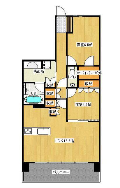 一条レジデンス西伊場(2LDK/2階)の間取り写真