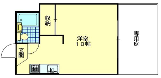 メゾン船田(1K/1階)の間取り写真