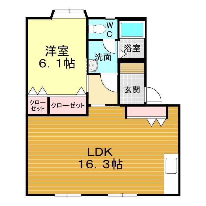 フローレンス II(1LDK/1階)の間取り写真