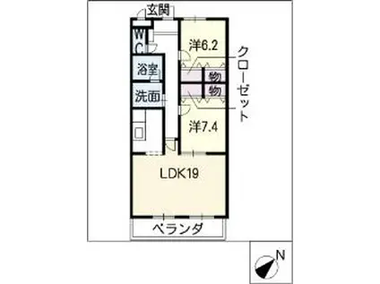 エスポワール(2LDK/3階)の間取り写真