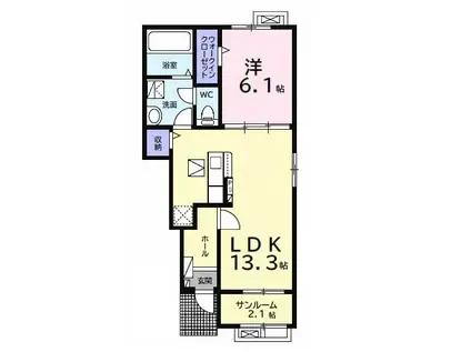ノイ・トラウム(1LDK/1階)の間取り写真