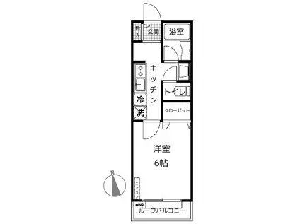 レオ・フラッツ(1K/2階)の間取り写真